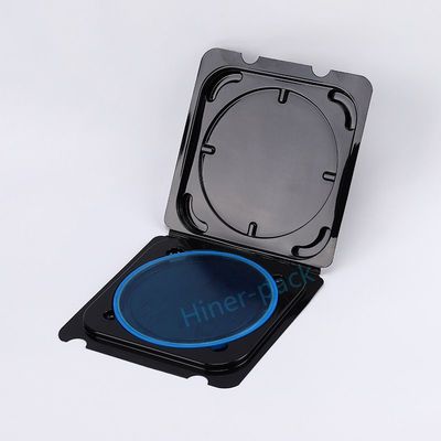 Buy Clamshell Silicon Wafer Box Transparent Black With Hoop Ring ROHS Compliant online manufacture