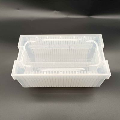 Buy Transparent Visual Rectangle Wafer Box With Lid And Bottom Conform To Low Gas Release And RoHS Standard online manufacture