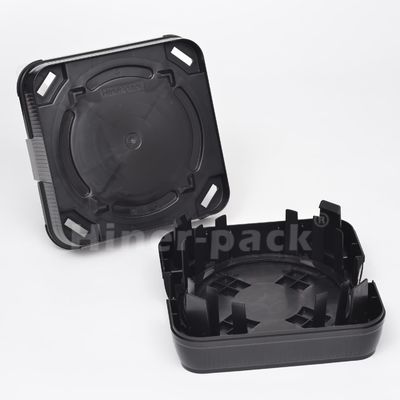 Buy Capacity 25pcs Semiconductor Wafer Packaging Box Black Conductive PP Horizontal Wafer Shipper online manufacture
